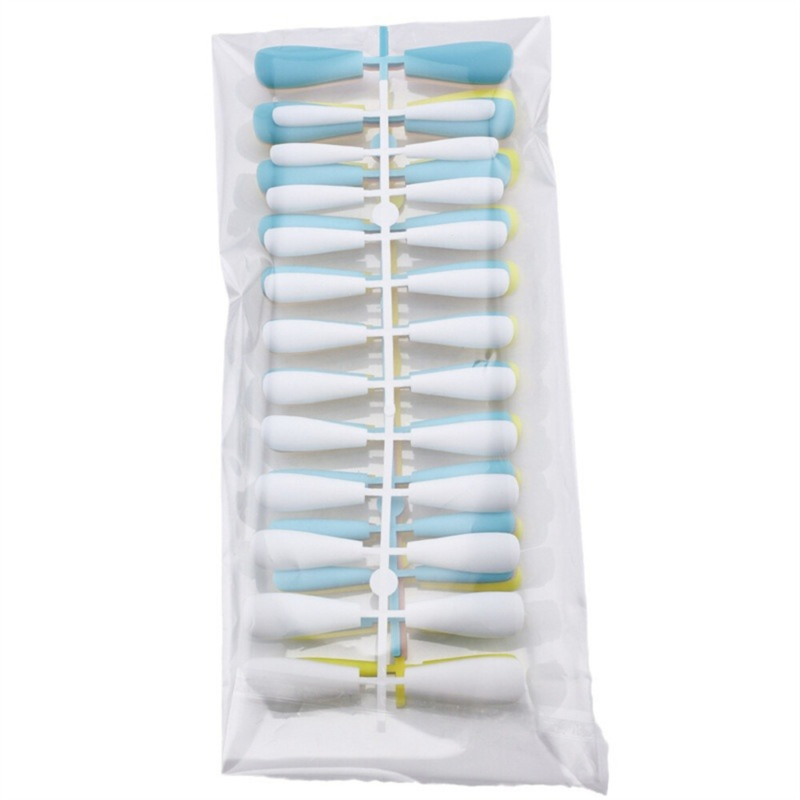 7Colors Coffin Long Press-On Fake Nail Soild Color Matte Summer Manicure 168pcs
