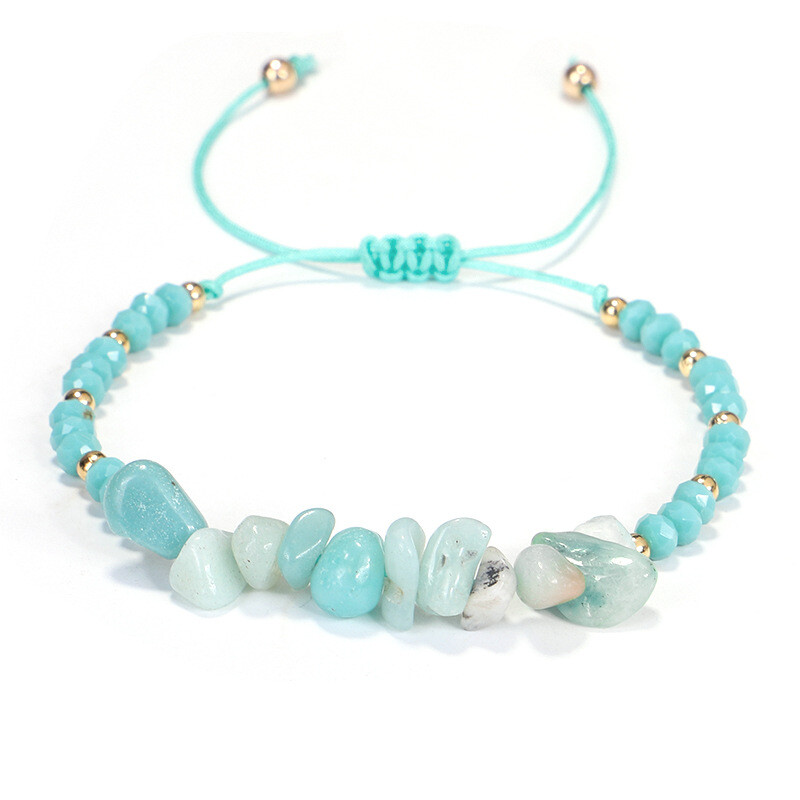 Gemstone Bracelet Natural Anxiety Stone Lucky Crystal Chakra Adjustable Reiki UK