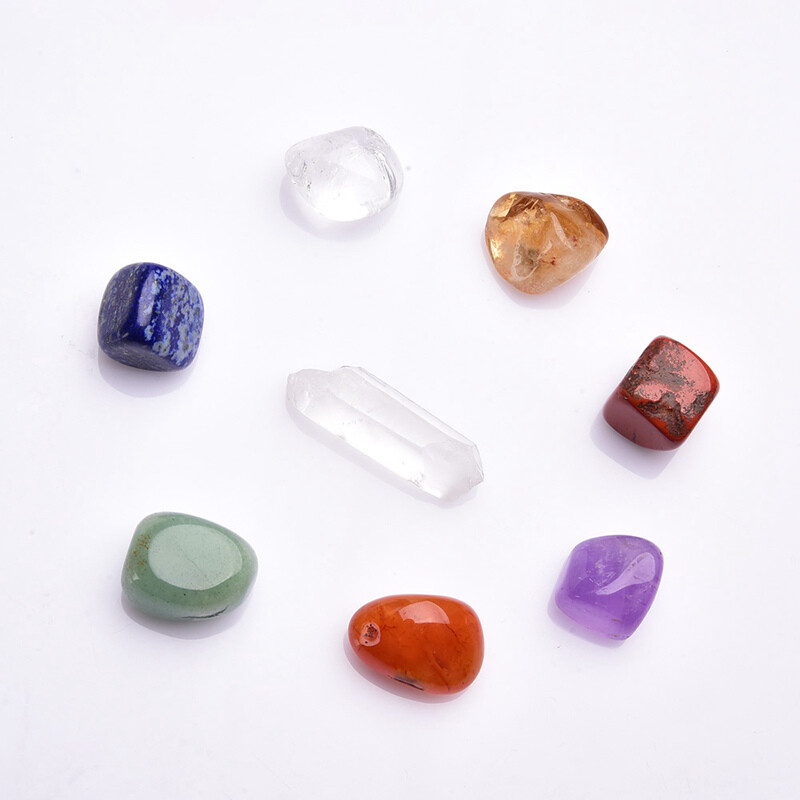 10Sets Natural Quartz Crystal Gemstone 7 Chakra Healing Balance Tumbled Stones