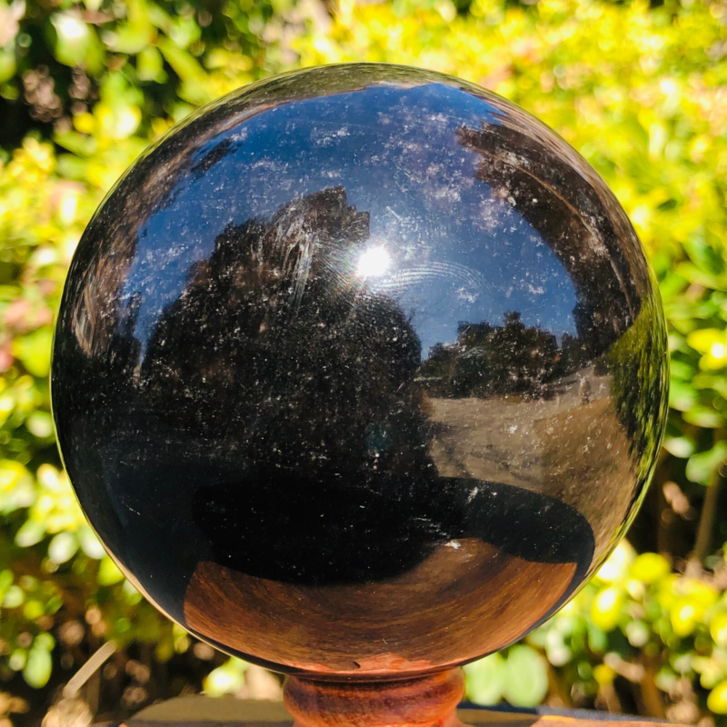2.26LB TOP Natural Silver Obsidian Sphere Crystal quartz Ball Healing 796