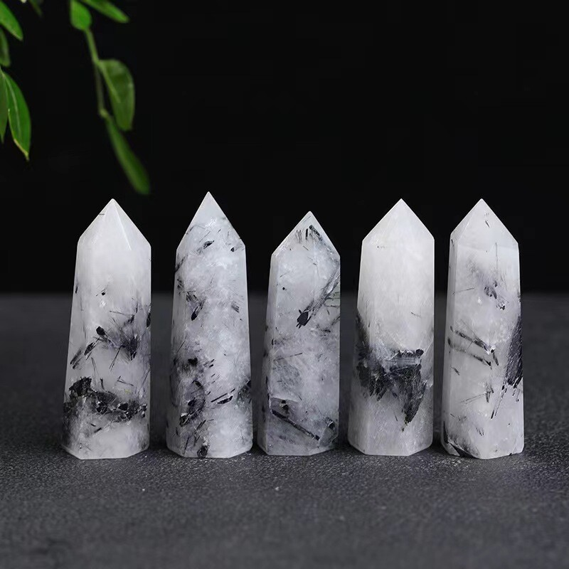 Natural Crystal Point Wand Tower Column Chakra Obelisk Quartz Healing Stone Rock