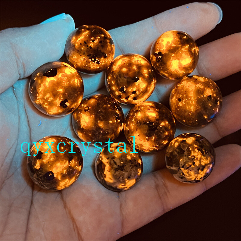 5pcs Natural Yooperite Ball Flame's stone 17mm+ sphere quartz crystal Healing