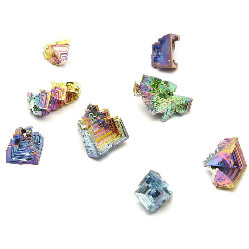 Natural Rainbow Aura Titanium Bismuth Healing Crystal Gemstone Specimens Reiki