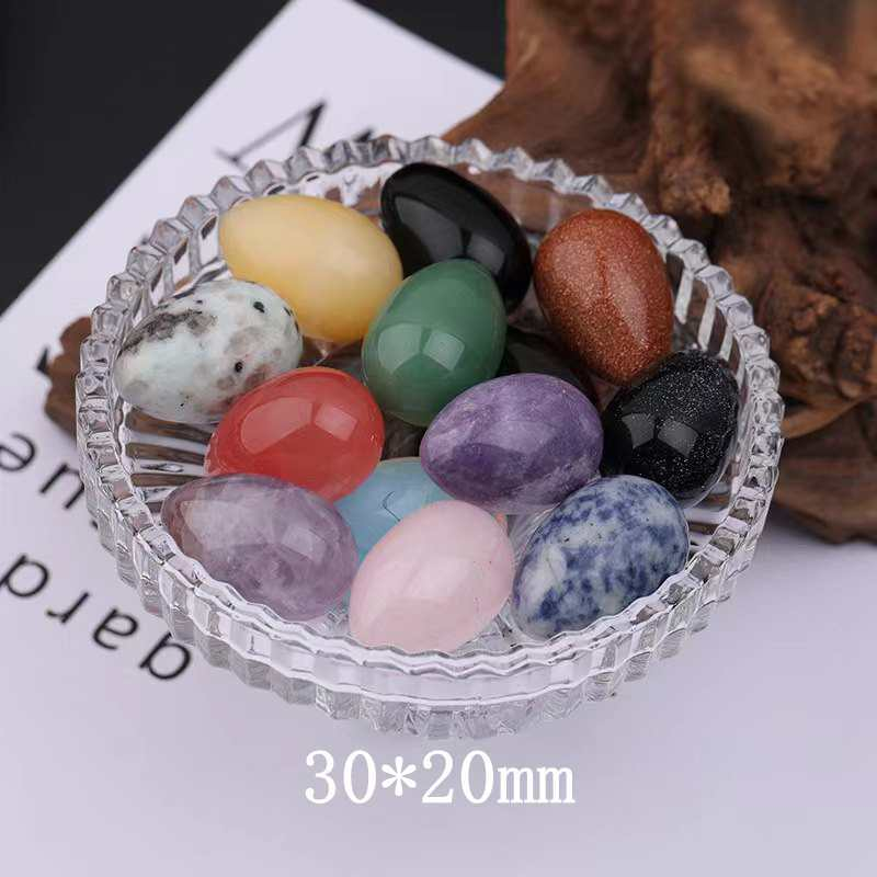 AAA Natural Multicolor Egg-shaped Magic Crystal Healing Ball Sphere Gemstone 1Pc