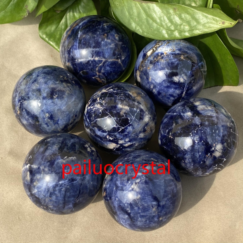 1pc 220g+ Natural sodalite Ball Quartz Crystal Sphere Gem Reiki Healing 55mm+
