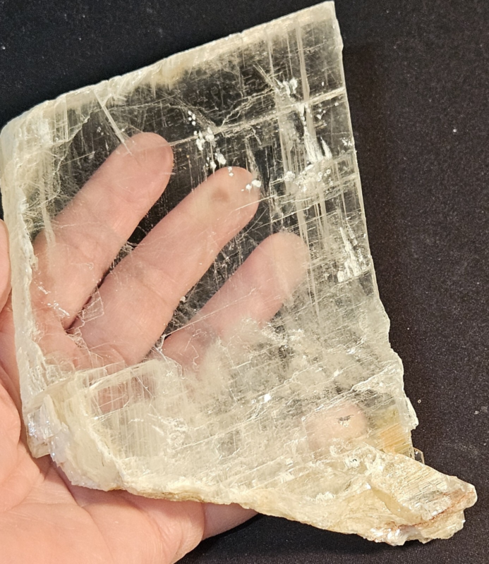 482g Natural Selenite Crystal Slab, Raw Phantom Slice, Gypsum Plate, Chakra