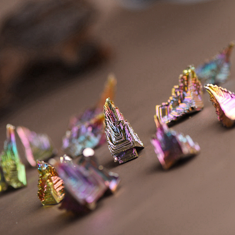 Natural Rainbow Aura Titanium Bismuth Healing Crystal Gemstone Specimens Reiki