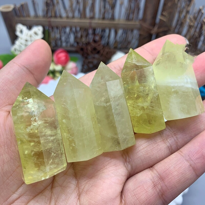 Natural Crystal Point Wand Tower Column Chakra Obelisk Quartz Healing Stone Rock