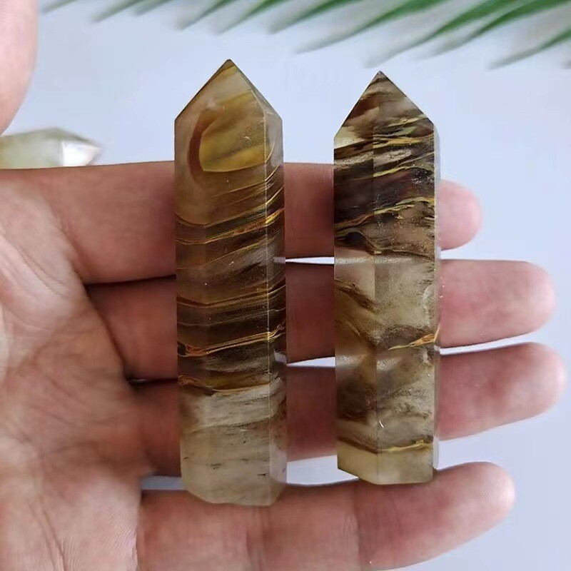 Natural Crystal Point Wand Tower Column Chakra Obelisk Quartz Healing Stone Rock