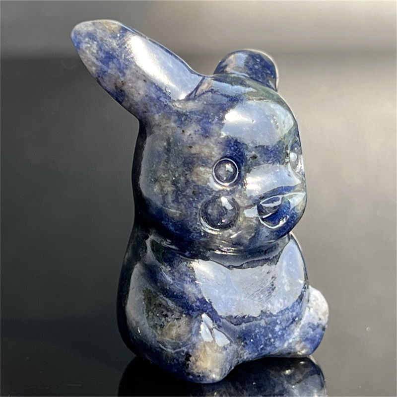 1.5" Natural quartz carved Pikachu skull Quartz crystal skull reiki healing