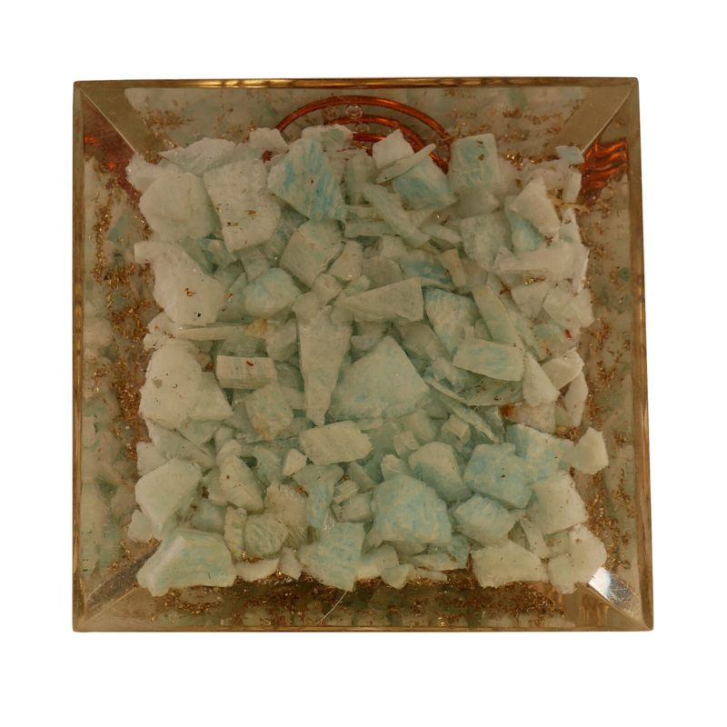 Amazonite Gemstone Orgone Pyramid Crystal Energy Generator Free Shipping