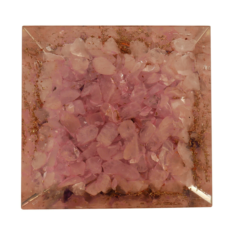 Clear Amethyst Rose Gemstone Orgone Pyramid Stone Energy Free Shipping