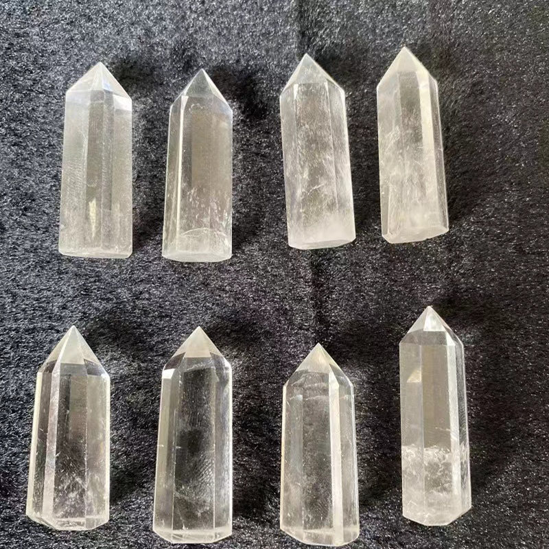 Natural Crystal Point Wand Tower Column Chakra Obelisk Quartz Healing Stone Rock
