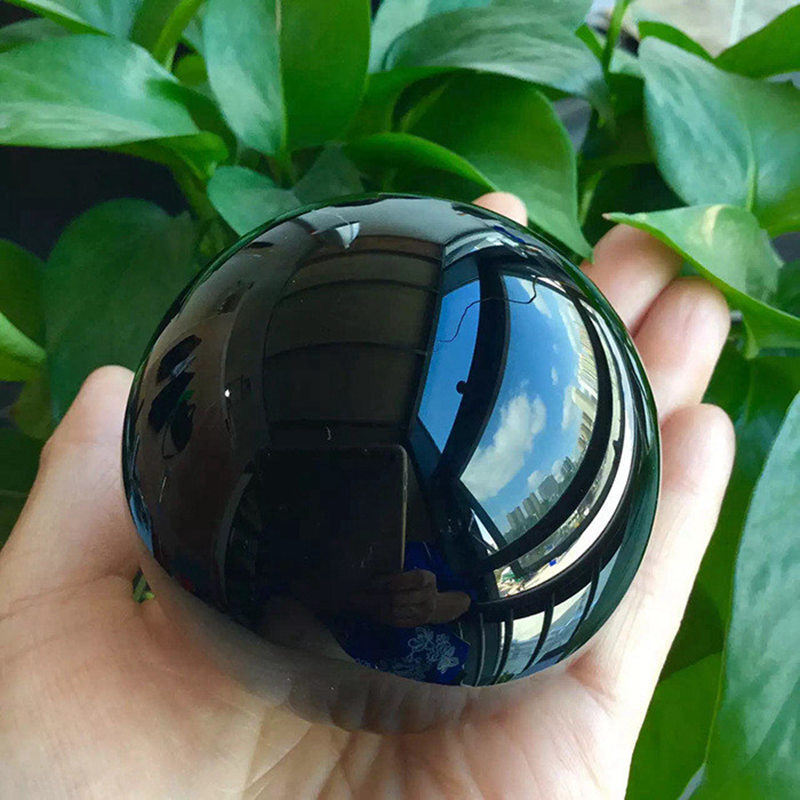 80mm Große Natürliche Schwarze Obsidian Stein Kugel Heilung Quarz Kristall Ball
