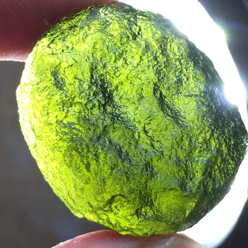 73.5Ct MOLDAVITE From Czech Republic From Meteorite Impact With Chips