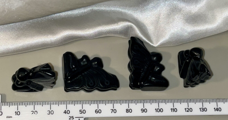 ✨ OBSIDIAN WINGED FAIRY 35mm Crystal Carving Gemstone Rare New