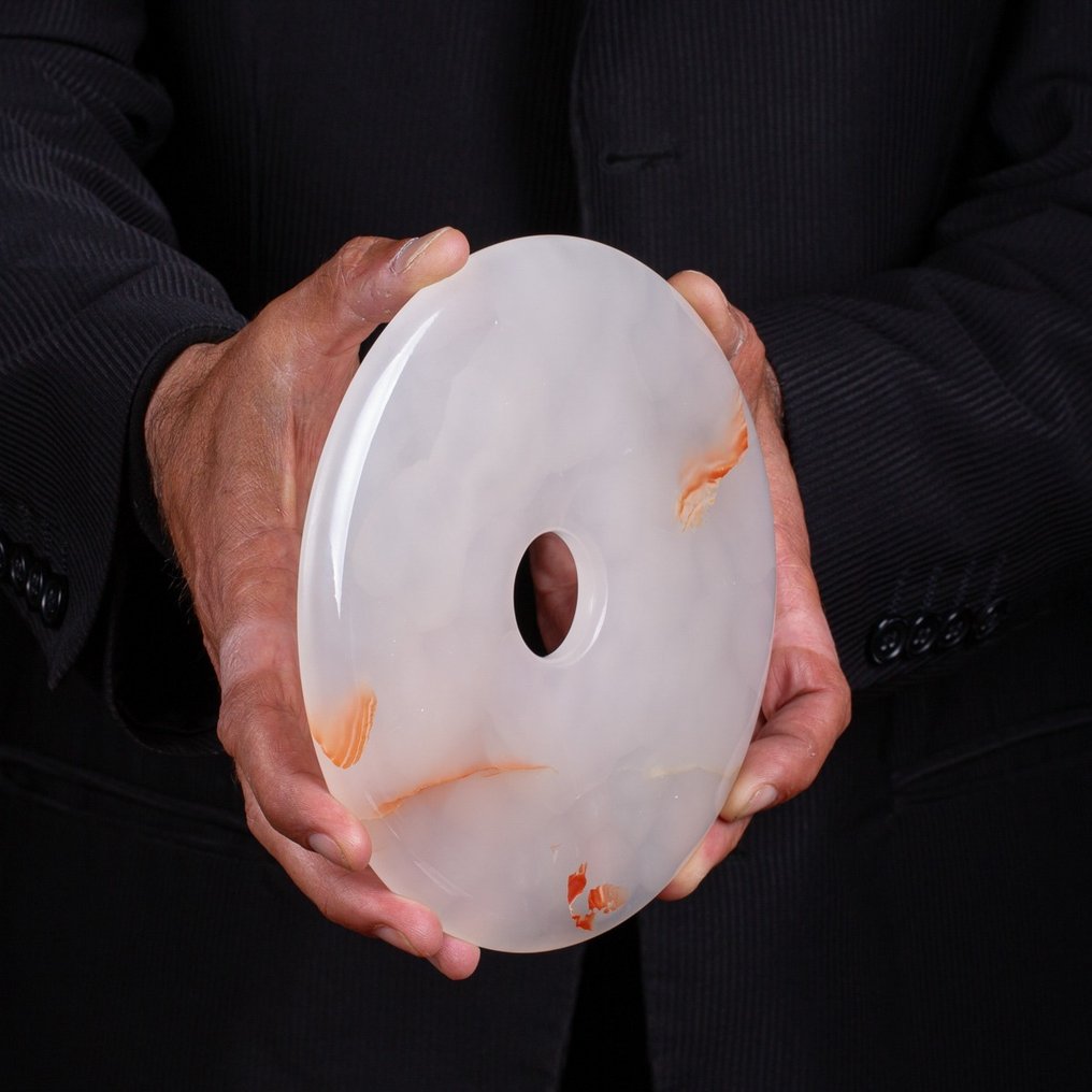 Beautiful polished Aragonite Donut-Shaped Aragonite Disc: Cyclic Harmony - Height: 180 mm - Width: 180 mm- 800 g