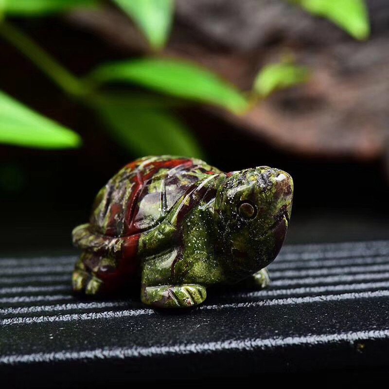 Natural Quartz Crystal Carved Longevity Tortoise Healing Gemstone Animal Turtle