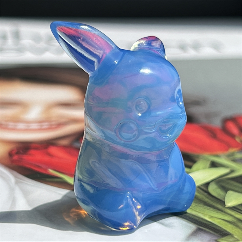 1.5" Natural quartz carved Pikachu skull Quartz crystal skull reiki healing