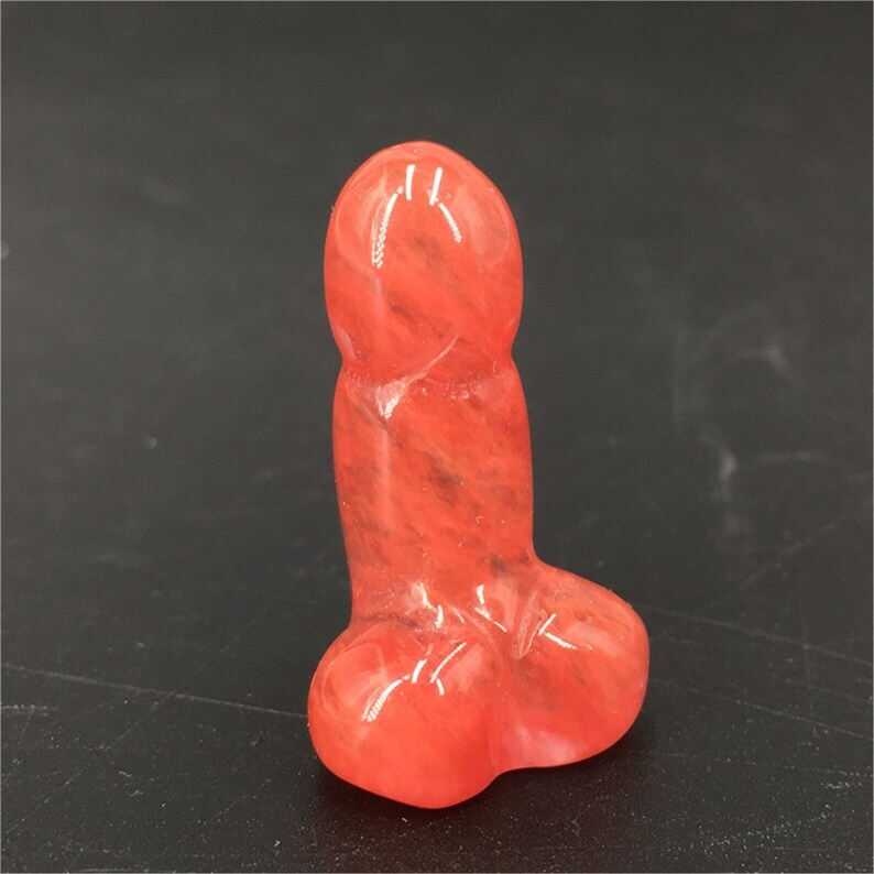 10PCS Red Melting Stone Small Penis Quartz CrystaL Mineral Specimen Reiki Heal