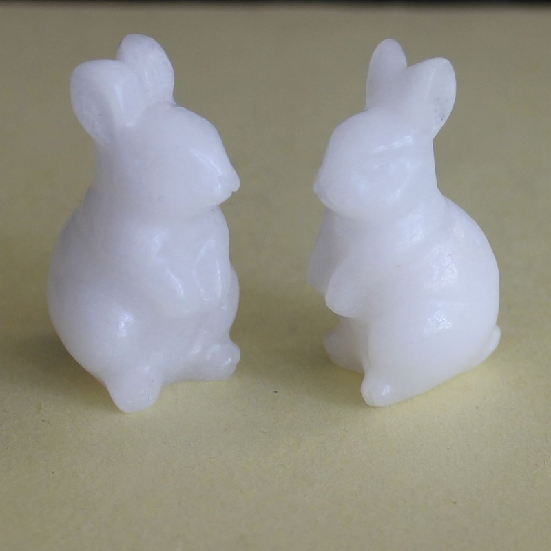 Carved gemstone crystal rabbit bunny figurine animal carving home decor 1.5''