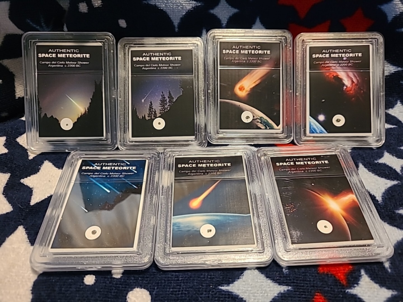 Collection of 7 Authentic Space Meteorite "Campo del Cielo Argentina" 2200 BC