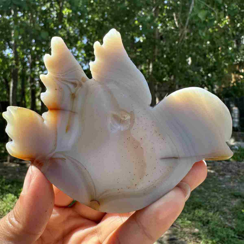 135g natural agate hand carved bird skull quartz crystal cluster reiki