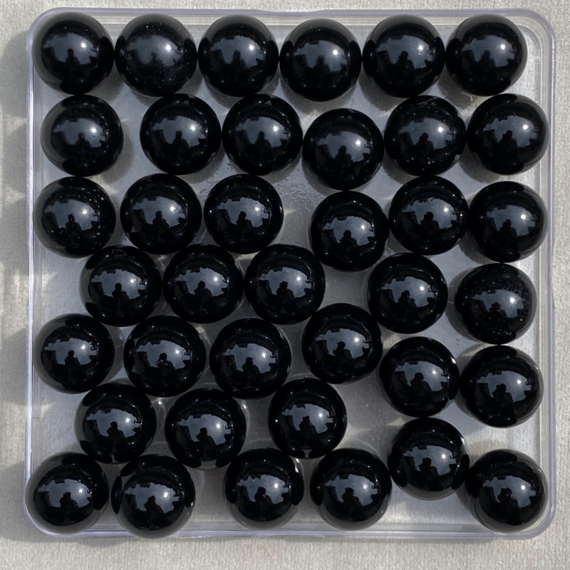 10pcs Natural Obsidian Ball Quartz Crystal Sphere 15mm+ Polishing Healing