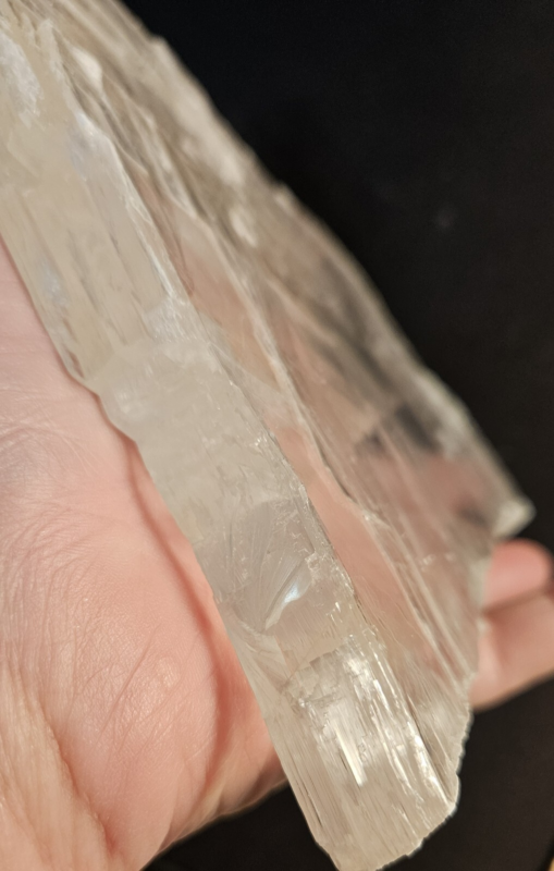 609g Natural Selenite Crystal Slab, Raw Phantom Slice, Gypsum Plate, Chakra