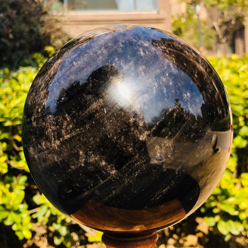5.12LB TOP Natural Silver Obsidian Sphere Crystal quartz Ball Healing 784