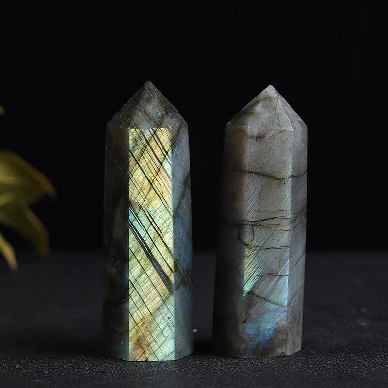 Natural Crystal Point Wand Tower Column Chakra Obelisk Quartz Healing Stone Rock