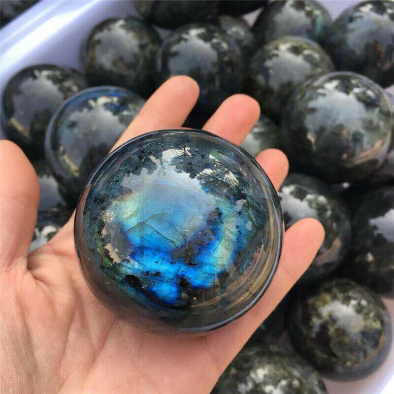 60mm Natural Labradorite Quartz Sphere Crystal Ball Rainbow Reiki Energy Healing