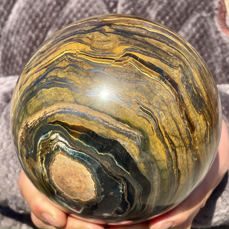 7.27LB Natural Tiger's Eye Ball Quartz Crystal Sphere Gem Healing Décor