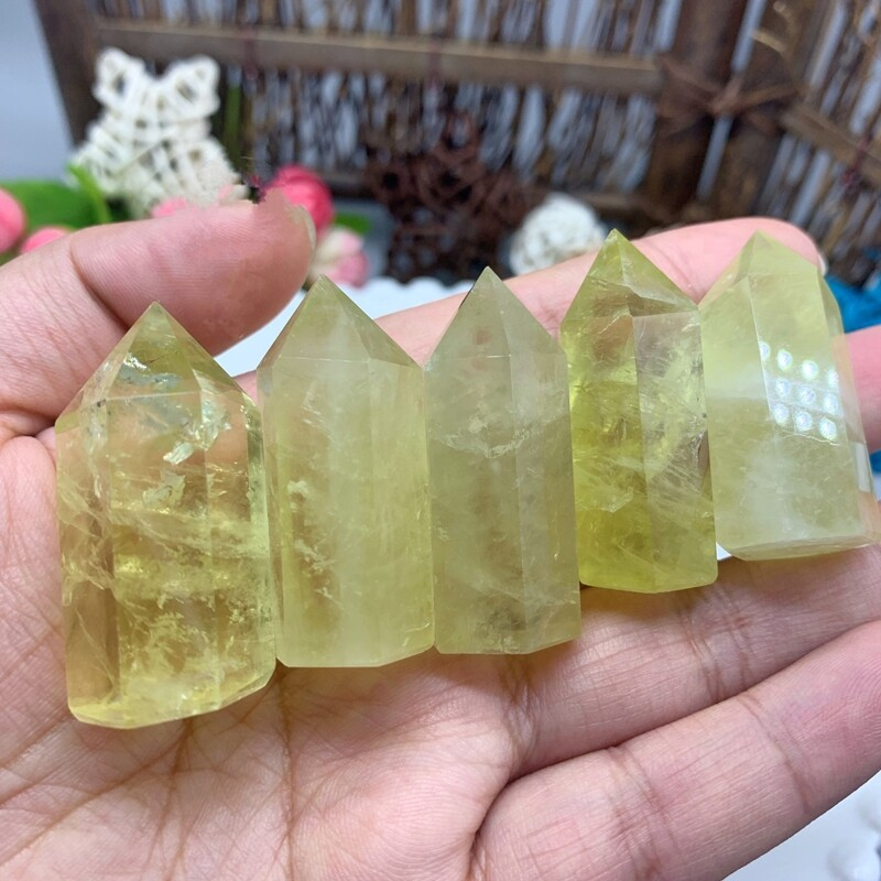 Natural Crystal Point Wand Tower Column Chakra Obelisk Quartz Healing Stone Rock