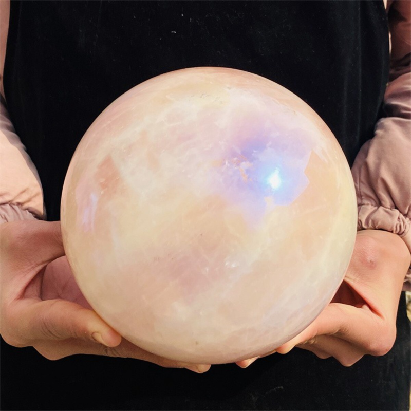 4780g Rose Crystal Ball Treasure electroplated Powder Healing Sphere