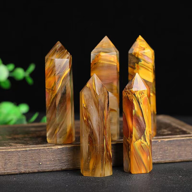 Natural Crystal Point Wand Tower Column Chakra Obelisk Quartz Healing Stone Rock
