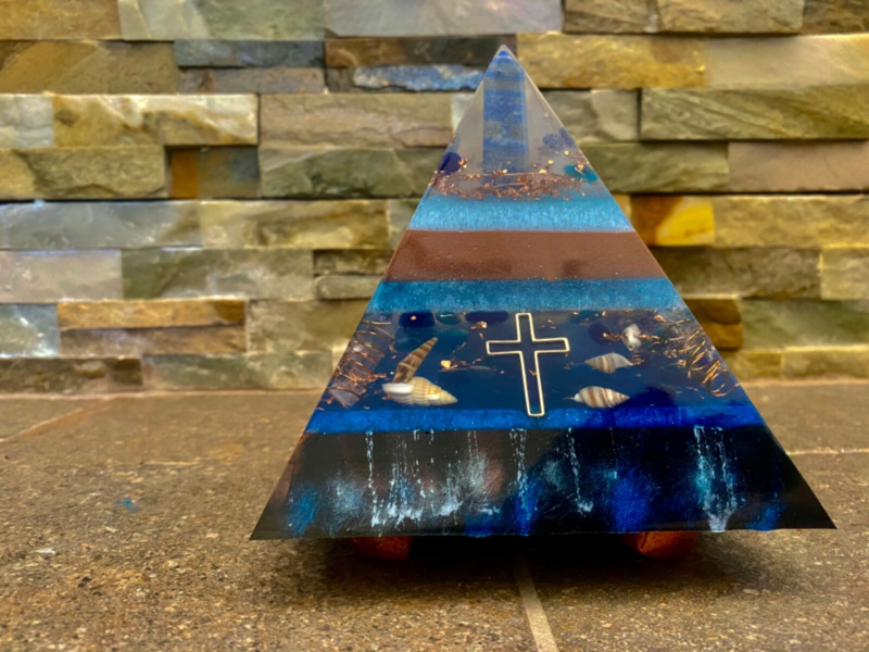 XL 15mm orgonite pyramid large emf protection, meditation, healing, reiki