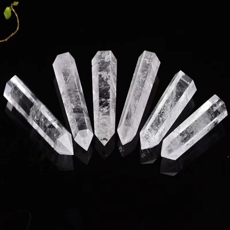 Natural Crystal Point Wand Tower Column Chakra Obelisk Quartz Healing Stone Rock