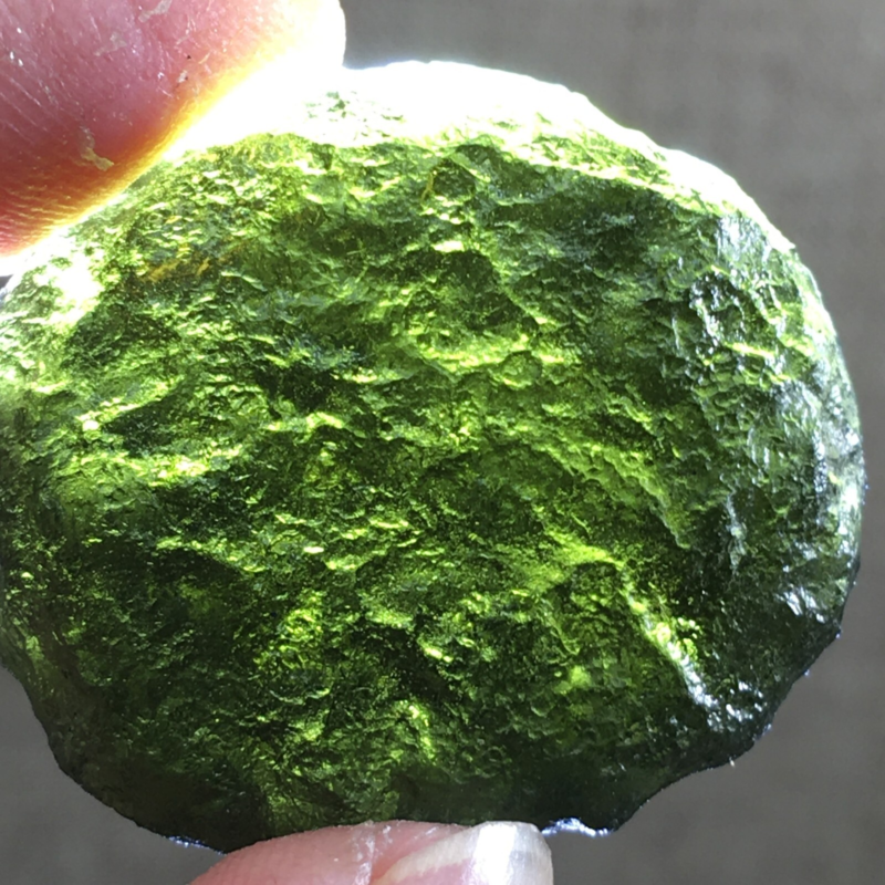 59.2Ct MOLDAVITE From Czech Republic From Meteorite Impact With Chips
