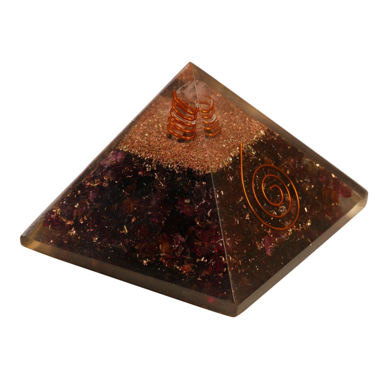 Garnet Orgone Pyramid Feng Shui Prosperity Healing Crystal Free Shipping
