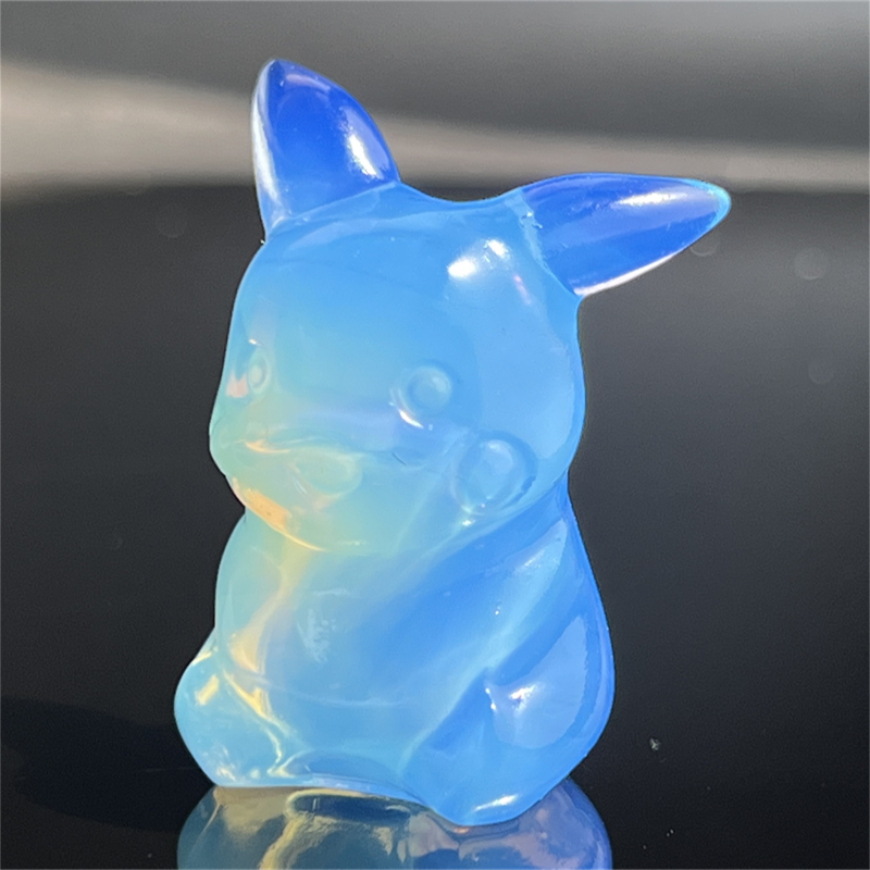 1.5" Natural quartz carved Pikachu skull Quartz crystal skull reiki healing