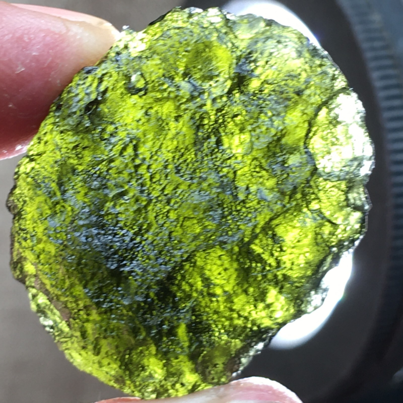 80.1Ct MOLDAVITE From Czech Republic From Meteorite Impact With Chips