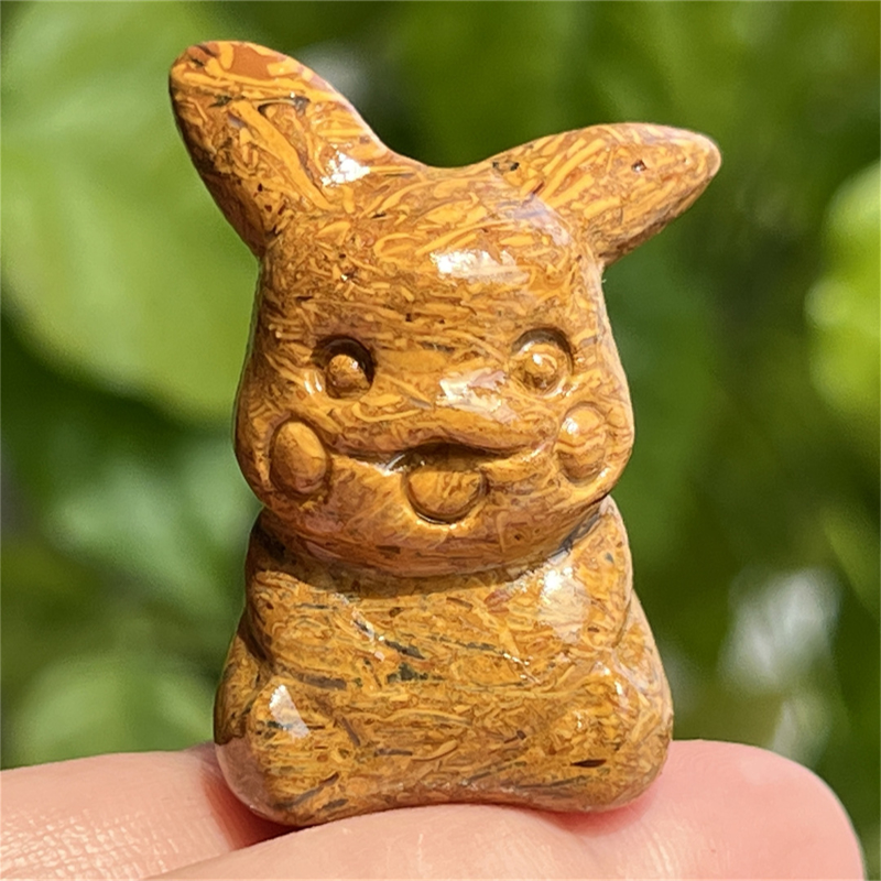 1.5" Natural quartz carved Pikachu skull Quartz crystal skull reiki healing