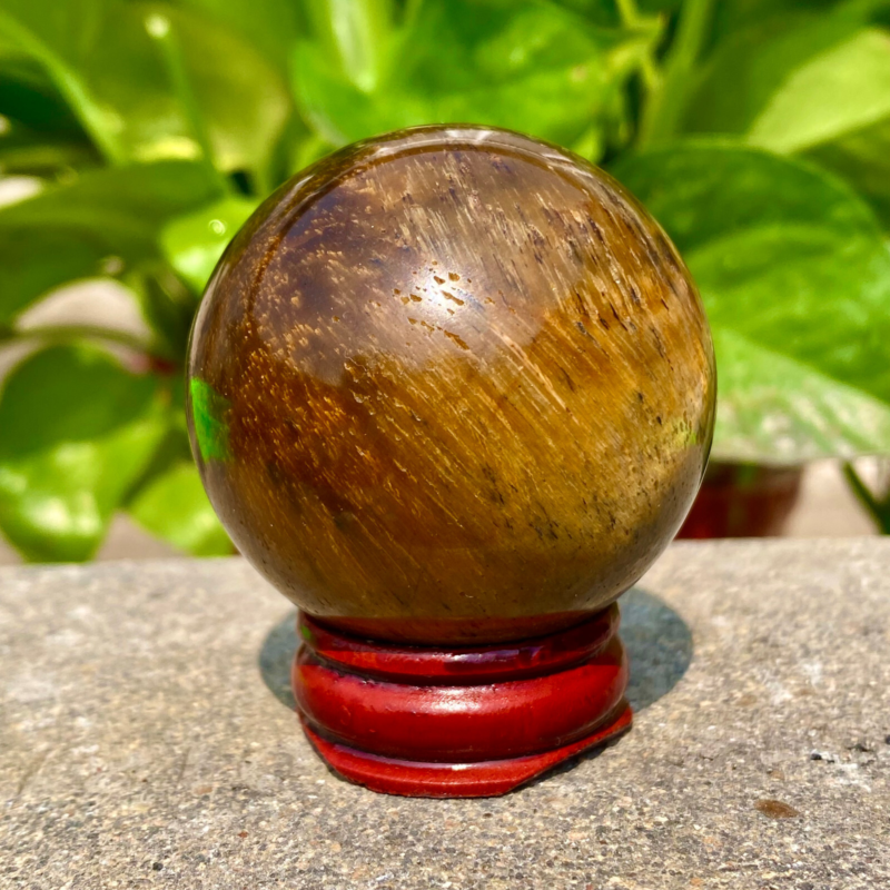 124G Large Natural Tiger Eye Stone Crystal Ball Quartz Healing Sphere Décor