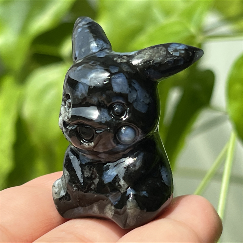 1.5" Natural quartz carved Pikachu skull Quartz crystal skull reiki healing