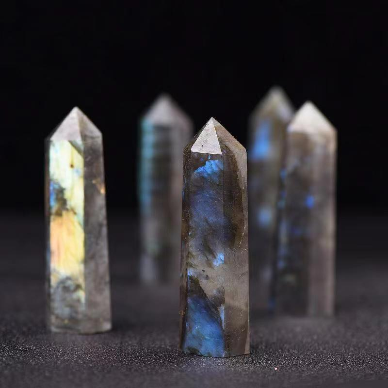 Natural Crystal Point Wand Tower Column Chakra Obelisk Quartz Healing Stone Rock