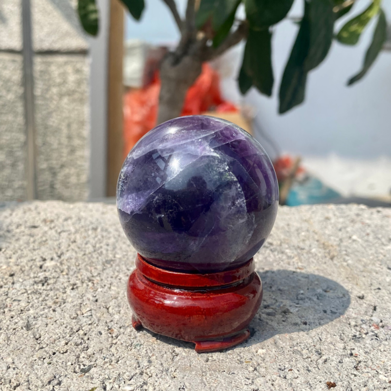 150g Natural Rainbow Fluorite Sphere Quartz Crystal Ball Healing Decor