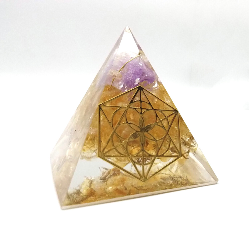Crystal Orgone Pyramid Chakra Meditation Energy Generator Orgonite Healing Reiki