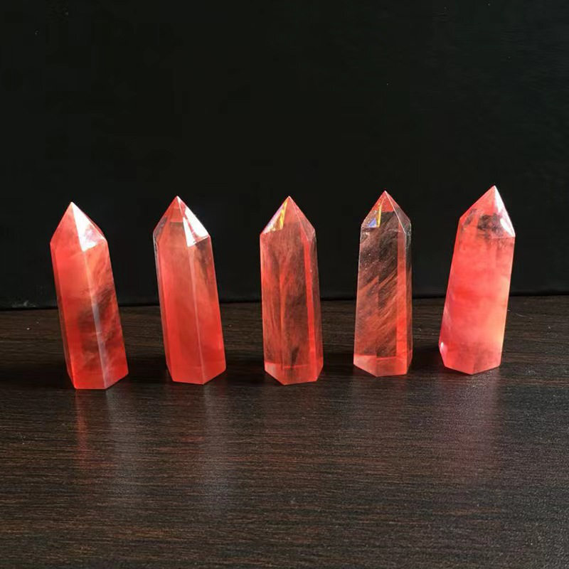 Natural Crystal Point Wand Tower Column Chakra Obelisk Quartz Healing Stone Rock