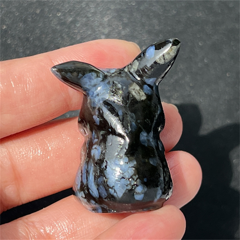 1.5" Natural quartz carved Pikachu skull Quartz crystal skull reiki healing